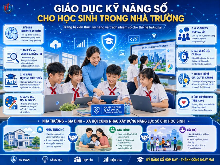 Giáo dục kỹ năng số cho học sinh trong nhà trường