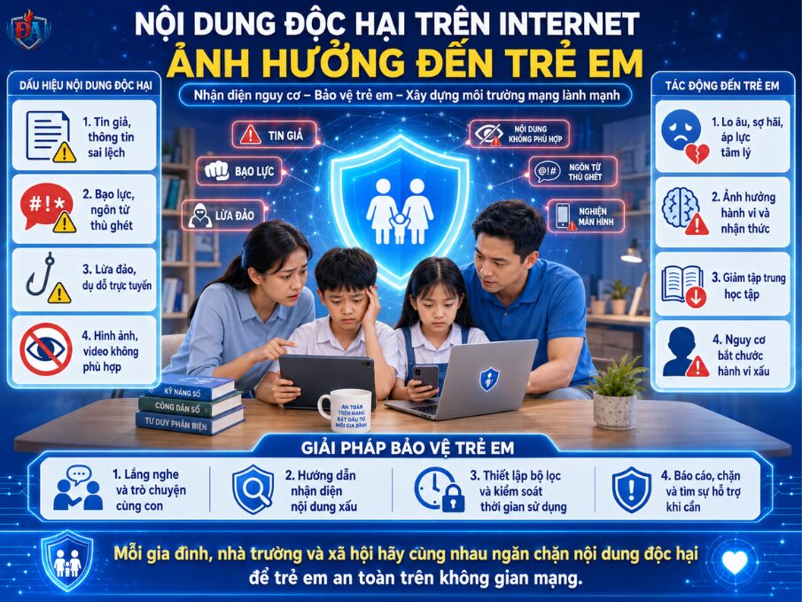 Nội dung độc hại trên Internet ảnh hưởng đến trẻ em